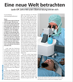 Presseartikel "Lasik-OP: Zehn Minuten Überwindung lohnen sich"